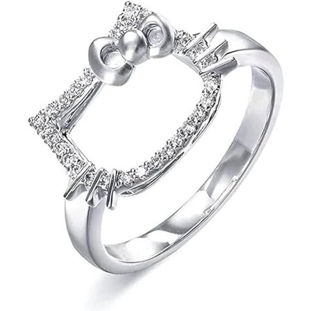 Kitty Pave Set Women's Engagement Rings 1.9 Ct Diamond 14K White Gold Over