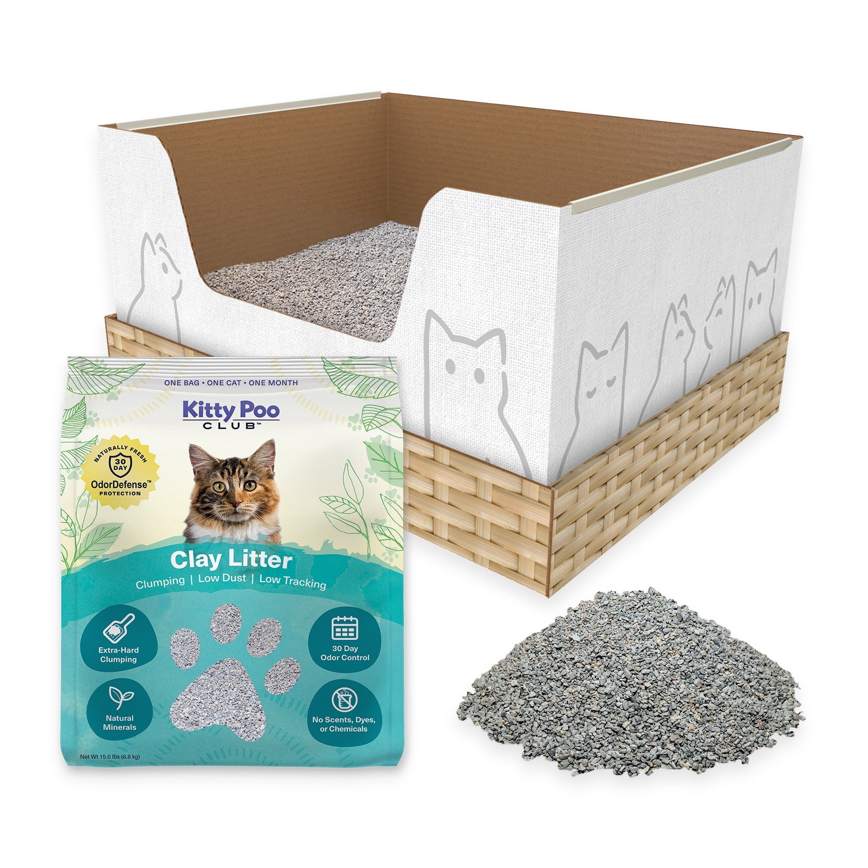 Kitty Poo Club's Large Disposable Cat Litter Box with Premium Clay