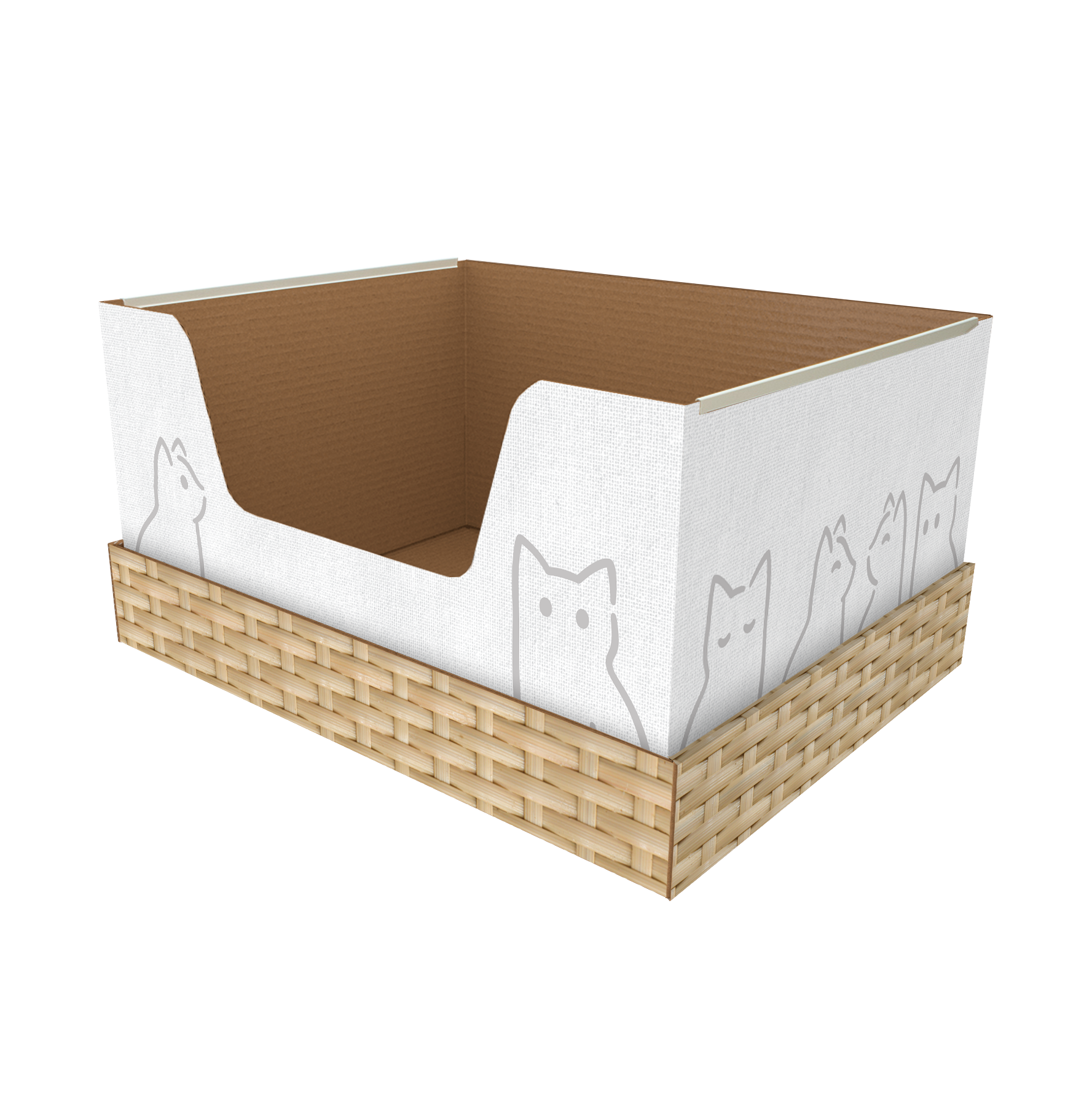 Way Basics Eco Friendly Cat Litter Box Side Table Enclosure
