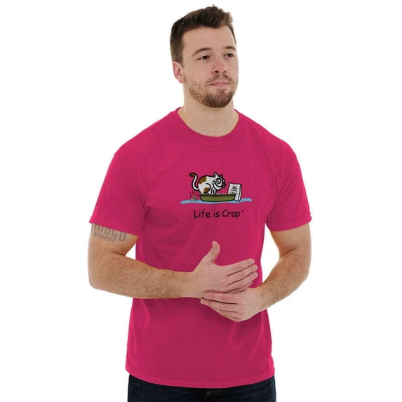 Kitty Poop Outside Litterbox Cat Lady Men's Graphic T Shirt Tees Brisco Brands M