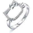 thumbnail image 1 of Kitty Shape Diamond Anniversary Ring 1.7 Ct Diamond 14K White Gold Over, 1 of 2