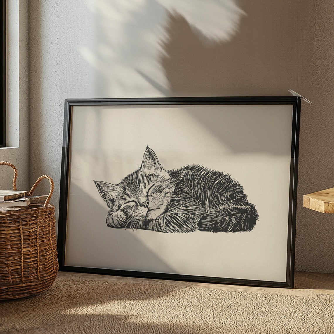 Kitty Wall Art, Nursery Cute Cat Print, Baby Room Animals Decor ...