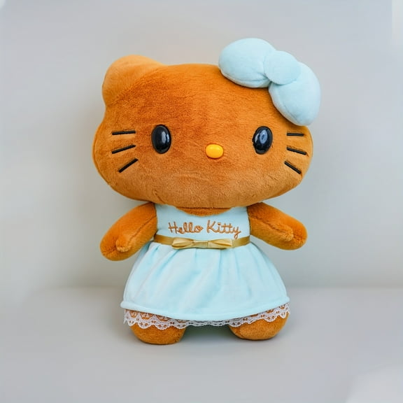 Kitty black face plush toy, cozy polyester material, 13.77 inches, suitable for birthday gift, room decoration, Halloween, Valentine's Day, Christmas