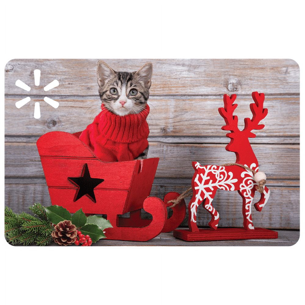 Kitty in Sleigh Walmart Gift Card