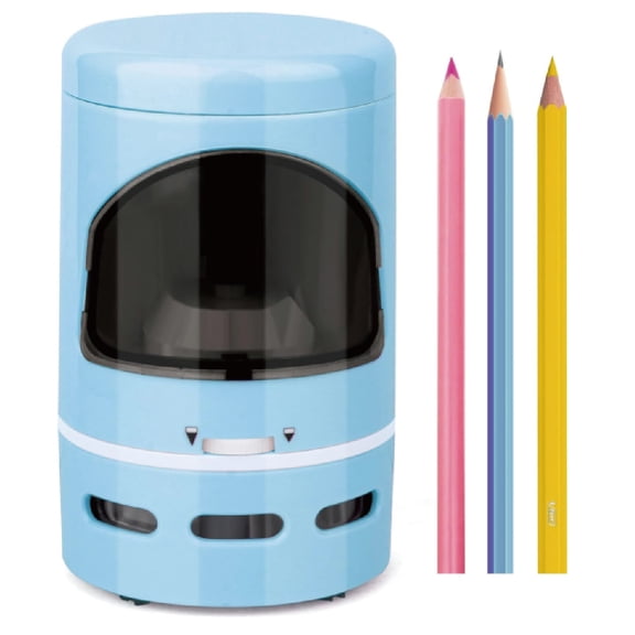 KittyPrint Pencil sharpeners, electric,2 in 1 Electric Pencil Sharpener with , Wireless Automatic Pencil Sharpener for 6.5-8mm Colored Pencils,Blue