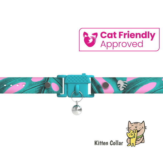 Kittyrama KITTEN Monstera Cat Collar. As Seen in Vogue. Award Winning and Vet Approved