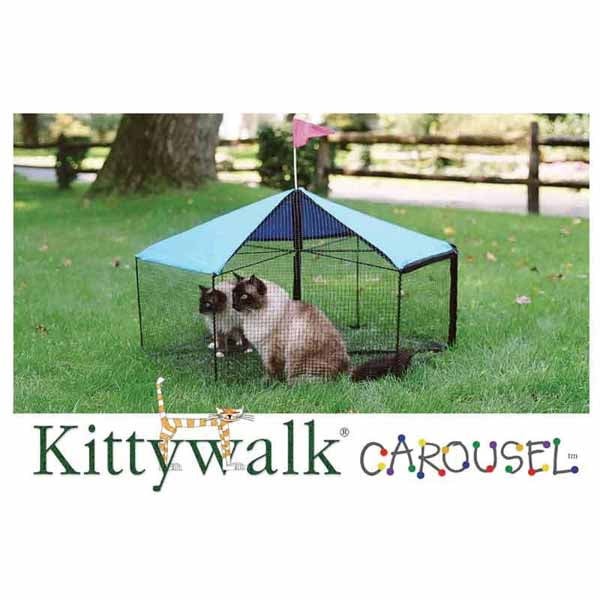 Kittywalk Carousel Outdoor Cat Cage Enclosure, Green, 48
