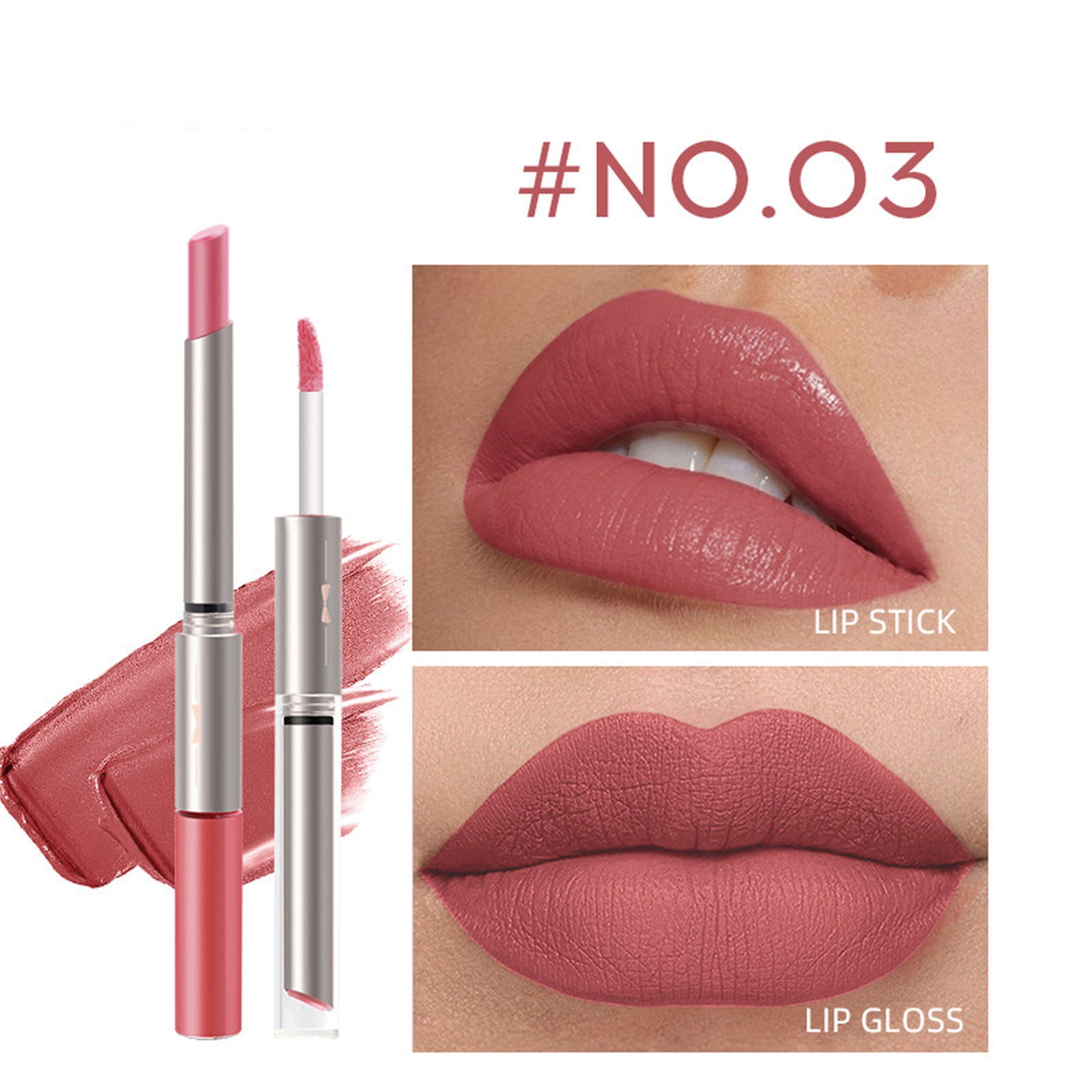 Kiuxbfg Elf Glossy Lip Stain 6 Colors Nude Lipstick Liquid Lipstick Set 2 In 1 Lip Stick Lip
