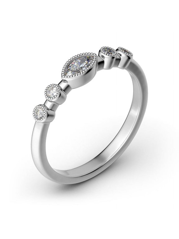 1.2 Ct Marquise Cut Minimalist Classic Engagement Wedding Ring 14K White Gold Plated for Women