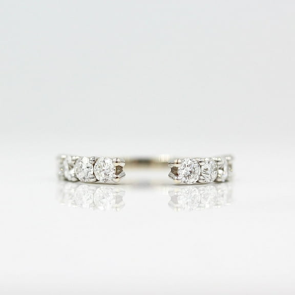 Kiva Jewel 1.26 Ct Round Cut Lab Created Diamond Anniversary Band - Women's Engagement Band in 14K White Gold Plated Band - Elegant Prong Set - Ideal for Proposals, Anniversaries, and Gifts for Her