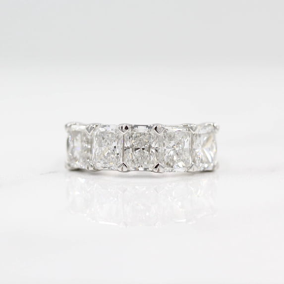 Kiva Jewel 1.58 Ct Lab Created Diamond Engagement Band - Radiant Cut Ring for Women - 14K White Gold Plated Setting - Exquisite Gift for Birthdays, Anniversaries, Proposals, and Celebrations
