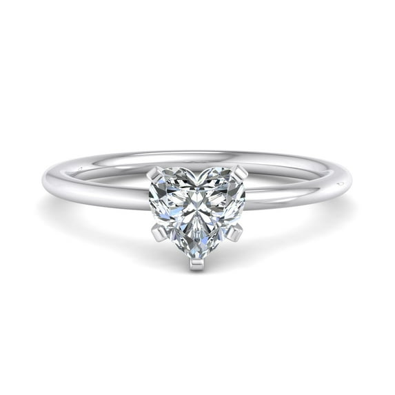 Kiva Jewel 1.66 Ct Lab Created Diamond Engagement Ring for Women - Stunning Heart Cut in 14K White Gold Plated - Prong Setting - Ideal for Weddings, Anniversaries, and as a Birthday Gift for Her