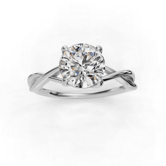 Kiva Jewel 1.66 Ct Lab Created Diamond Engagement Ring - Women's Round Cut Solitaire Promise Ring - 14K White Gold Over Infinity Ring - Celebrate Your Commitment with a Beautiful Design Ring