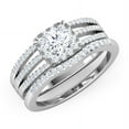 thumbnail image 1 of Kiva Jewel 1.69 Ct Lab Created Round Cut Diamond Engagement Ring Set - 14K White Gold Plated Ring Set - Prong Setting - Perfect Proposal Ring, Wedding Gift for Women, Anniversary Jewelry for Her, 1 of 7
