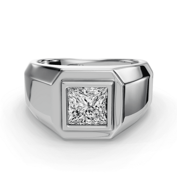Kiva Jewel 1.77 Ct Princess Cut Lab Created Diamond Engagement Ring - 14K White Gold Plated Ring - Gift for Her - High-Quality Diamond Ring for Women - Celebrate Your Love - Wedding Bands for Women