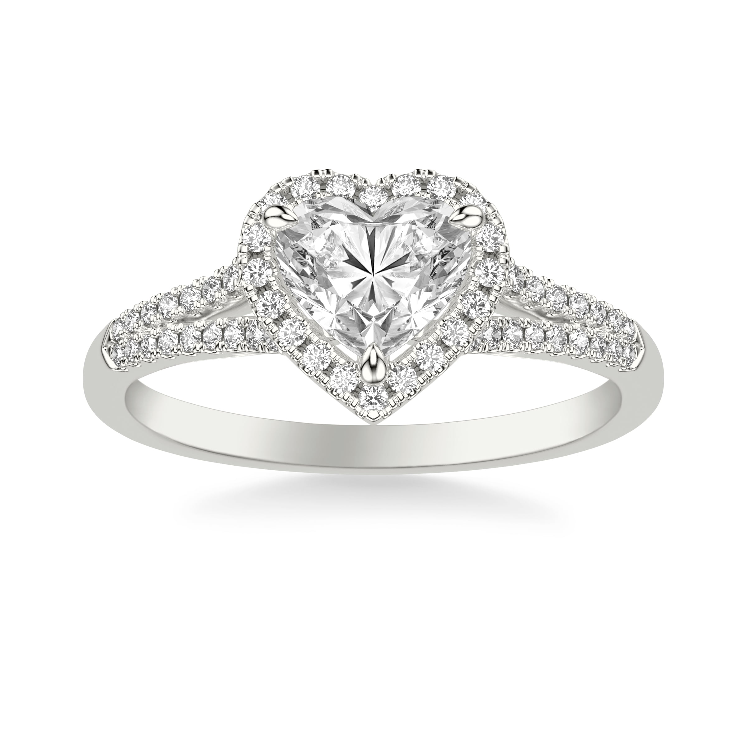 Kiva Jewel 1.66 Ct Heart Cut Moissanite Engagement Ring for Her - 14K ...