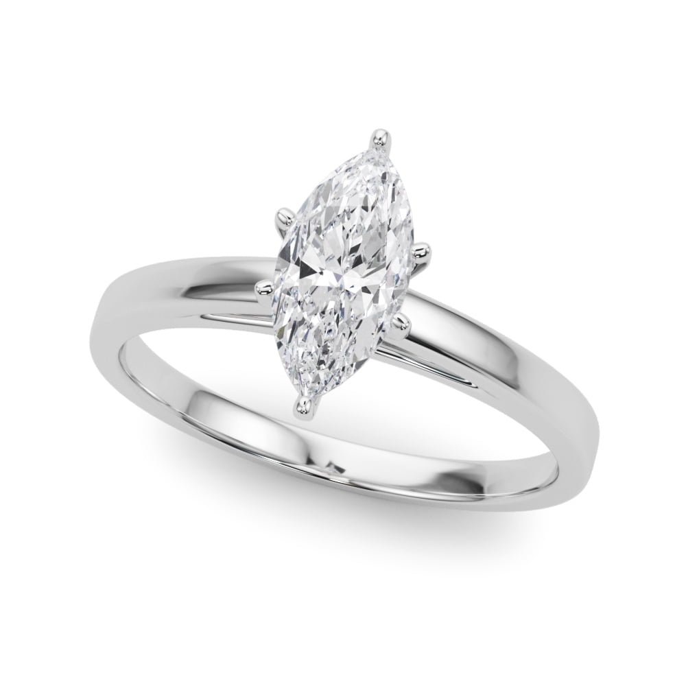 Kiva Jewel 1.88 Ct Marquise Cut Lab Created Diamond Engagement Ring for Women - 14K White Gold Over Ring - Solitaire Gift for Her - Exquisite Women's Jewelry - Rings for Women Forever Bride