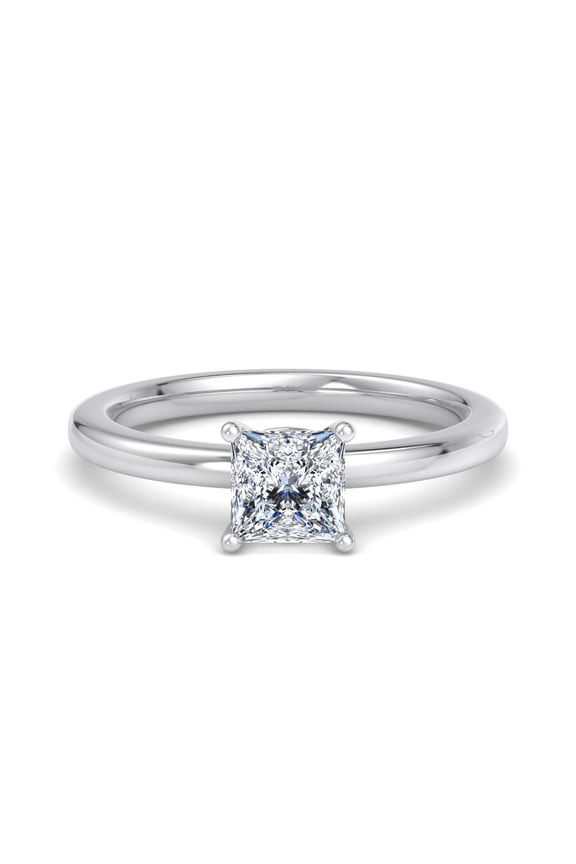 1.77 Ct Princess Cut Lab Created Diamond Wedding Ring - 14K White Gold Plated Engagement Ring - Women's Solitaire Diamond Jewelry - Timeless Design for Women's - Bridal Wedding Jewelry
