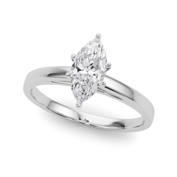 Kiva Jewel 1.88 Ct Marquise Cut Lab Created Diamond Engagement Ring for Women - 14K White Gold Over Ring - Solitaire Gift for Her - Exquisite Women's Jewelry - Rings for Women Forever Bride