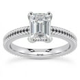 thumbnail image 1 of Kiva Jewel 14K White Gold Over 1.99 Ct Emerald Cut Diamond Ring - Lab Created Engagement Ring for Women - Contemporary Wedding Ring - Proposal Ring - A Remarkable Addition to Her Jewelry Box, 1 of 6