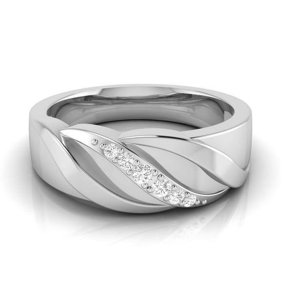 Kiva Jewel 14K White Gold Plated 0.22 Ct Lab Created Diamond Engagement Ring - Round Cut Men's Band - Perfect for Proposals, Weddings, and Gifts - Stunning Prong Setting for Lasting Memories