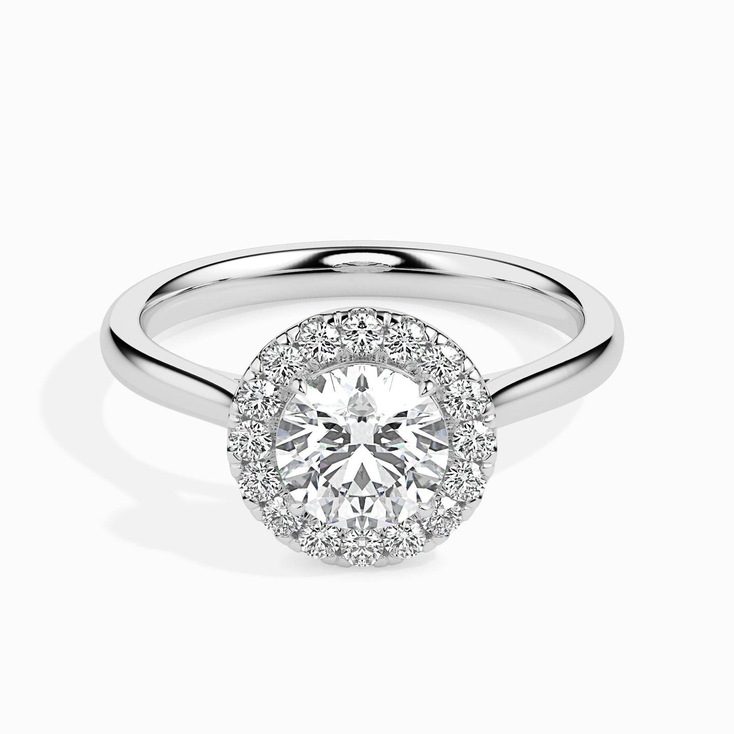 Kiva Jewel 14K White Gold Plated Ring - 1.66 Ct Lab Created Round Cut Diamond Halo Ring for Women - Exquisite Engagement Ring - Perfect for Proposals - Birthday and Anniversary Gifts for Her