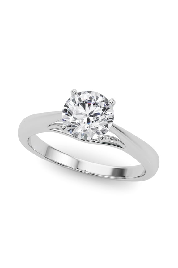 14K White Gold Plated Engagement Ring - 1.66 Ct Round Cut Moissanite - Stunning Proposal Jewelry for Women - Memorable Gift for Special Events - Timeless Elegance for Her