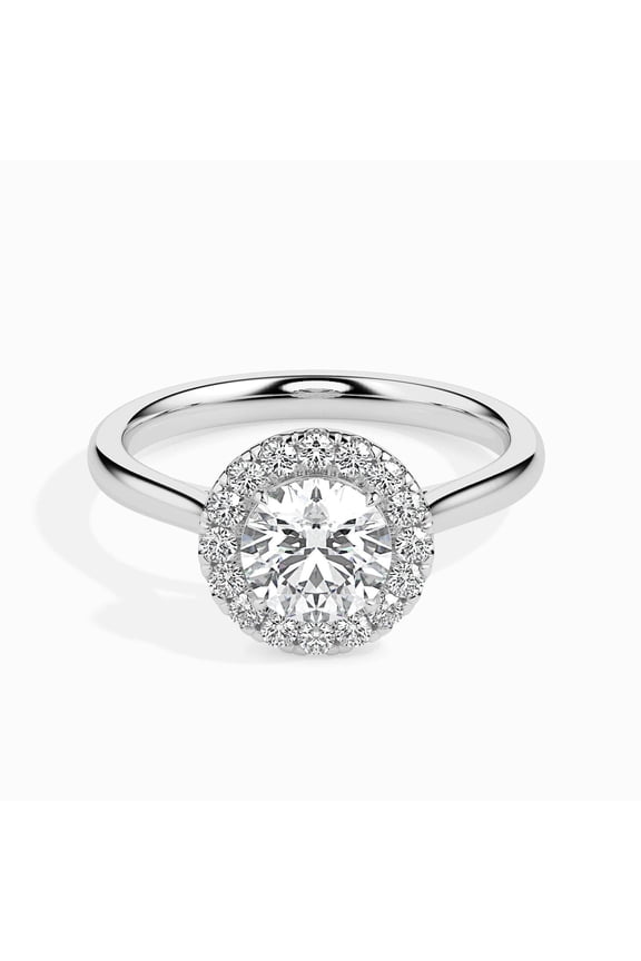 Diamond Engagement Ring for Women - 1.66 Ct Lab Created Round Cut Diamond Halo Ring - 14K White Gold Plated Ring - Perfect for Proposals - Birthday and Anniversary Gifts for Her