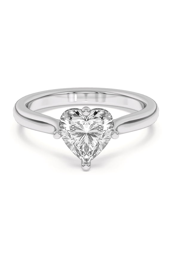 Heart Cut Lab Created Diamond Engagement Ring - 1.77 Ct Wedding Ring for Women - 14K White Gold Over - Anniversary Gift - Classic Jewelry for Cherishing Love - Brides Forever Ring