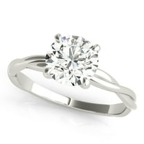 Kiva Jewelry 1.88 Ct Moissanite Twisted Ring - Round Cut Engagement Ring for Women - 14K White Gold Plated Ring - Perfect Promise Ring for Anniversary - A Beautiful Expression of Commitment