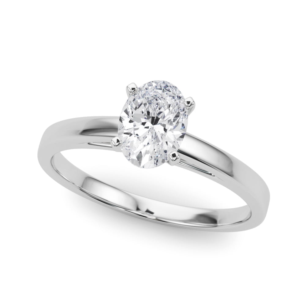 Kiva Jewelry 1.88 Ct Oval Cut Moissanite Solitaire Ring - 14K White Gold Over Engagement Wedding Ring for Women - Stunning Proposal Ring - A Beautiful Beginning to Your Love Story
