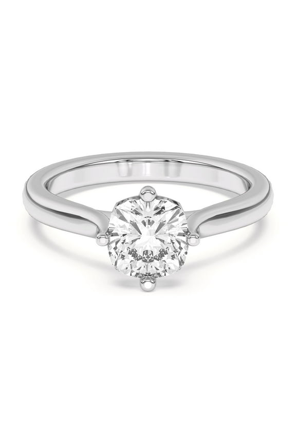 ry Cushion Cut Moissanite Engagement Ring - 1.77 Ct Wedding Ring for Women - 14K White Gold Plated - Anniversary Gift - Classic Jewelry for Cherishing Love - Lab Grown Moissanite Ring