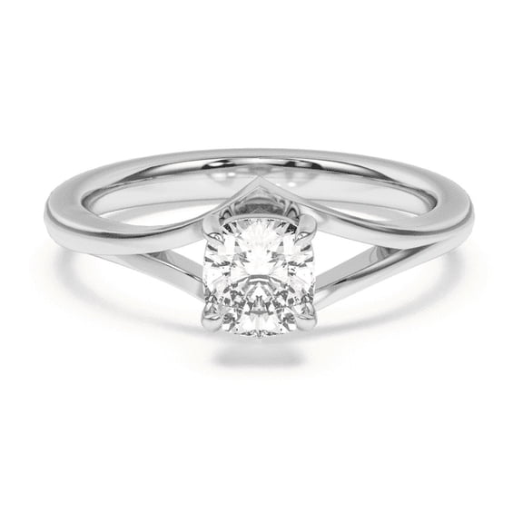 Kiva Jewelry Women's 1.77 Ct Cushion Cut Moissanite Wedding Ring - 14K White Gold Plated Engagement Split Shank Ring - Gift for Her - 50 Year Anniversary Gift for Couple - Promise Ring Couple