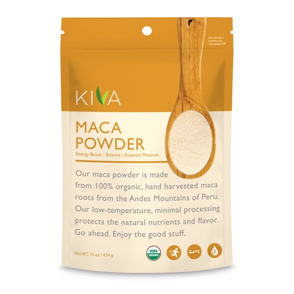 Kiva Organic Maca Powder- RAW and Non-GMO - LARGE 1 POUND BAG