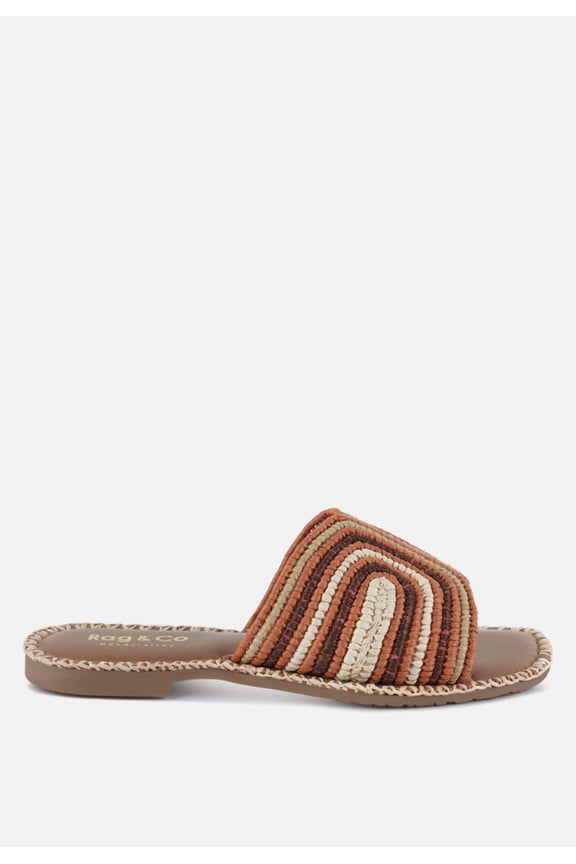 Kivah Handwoven Raffia Slip-On Flats