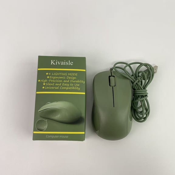 Kivaisle Computer mouse,PC Computer and Desktop, Ergo Mouse Vertical with Silent Clicks, Up to 1600 DPI Adjustable Mouse Sensitivity, Green