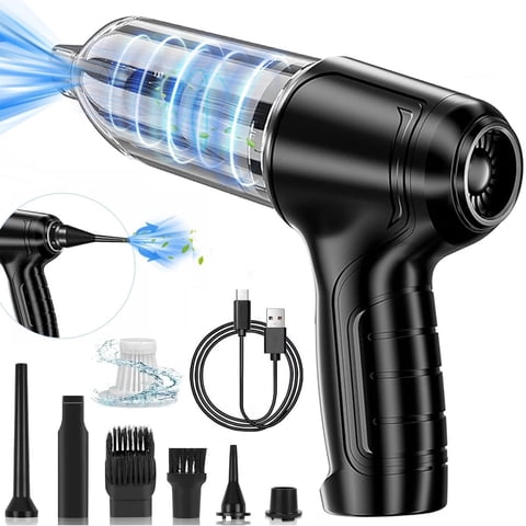 Kivdit Car Handheld Vacuum Cleaner, 12000Pa Portable 3 in 1 Cordless Air Duster & Air Blower & Pump Mini Dust Vacuum with 4000mAh Battery, Multi-Nozzles for Car Home Office