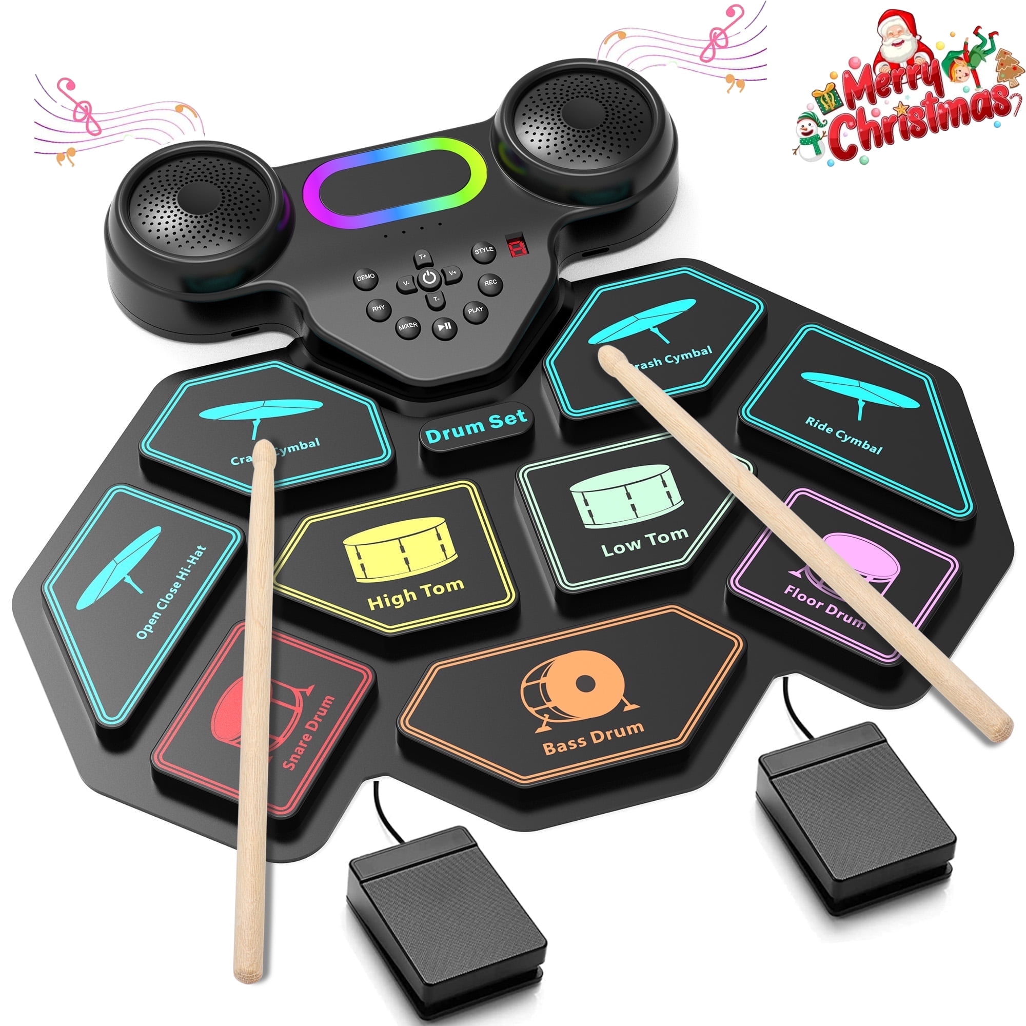 RockJam Tabletop 5 Pad Electronic MIDI Bluetooth Drum Kit