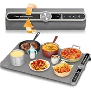 KIVDIT Warming Mat for Food,Electric Warming Tray with 9 Temp Settings,8s Fast Heating,6 Hour Timer,Auto Shut-Off,Rollable Food Warmer for Home,Parties Buffets,Daily Use,Gray