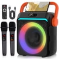 thumbnail image 1 of Kivdit Karaoke Machine for Adults Kids,Portable Bluetooth Speaker with 2 Microphone and Party Light, 1 of 9