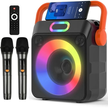 Kivdit Karaoke Machine for Kids Adults,Portable Bluetooth Speaker with 2 Microphone,HD Stereo