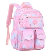 Kivdit School Backpack for Girls,Large Capacity School Bag,Waterproof Bookbag for Kids Teens,Pink