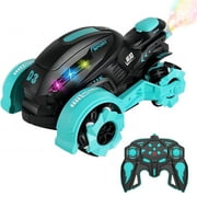 Kivdit RC Cars for Kids,2.4GHz Remote Control Cars for Boys Girls,All Terrain RC Stunt Car with Spray/Light/Music,Blue