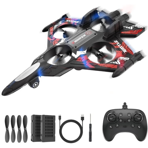 Kivdit RC Plane with 2 Batteries,2.4GHz Remote Control Airplane with Light for Kids Adults Beginners