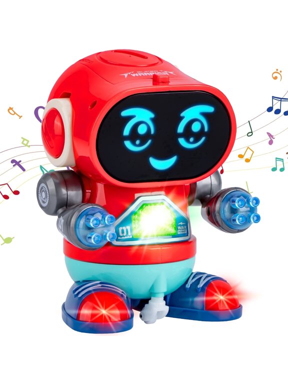 Robot Toys for Kids,Intelligent Electronic Walking Dancing Robot Toys with Flashing Lights and Music for age 3+ Boys Girls Holiday Gift Present