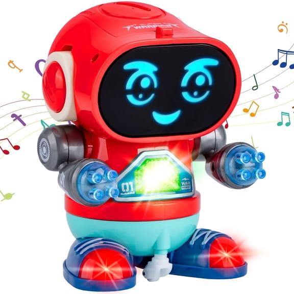 Kivdit Robot Toys for Kids,Intelligent Electronic Walking Dancing Robot Toys with Flashing Lights and Music for age 3+ Boys Girls Holiday Gift Present