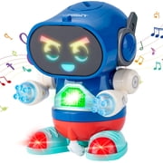 Kivdit Robot Toys for Kids,Intelligent Electronic Walking Dancing Robot Toys with Flashing Lights and Music for age 3+ Boys Girls Holiday Gift Present