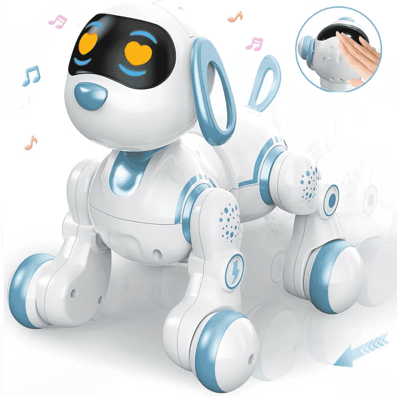 KIVDIT Robot Dog for Kids,Programmable Remote Control Robot Dog,Singing Dancing RC Robot Toys with Interactive Touch,LED Eyes,Volume Control