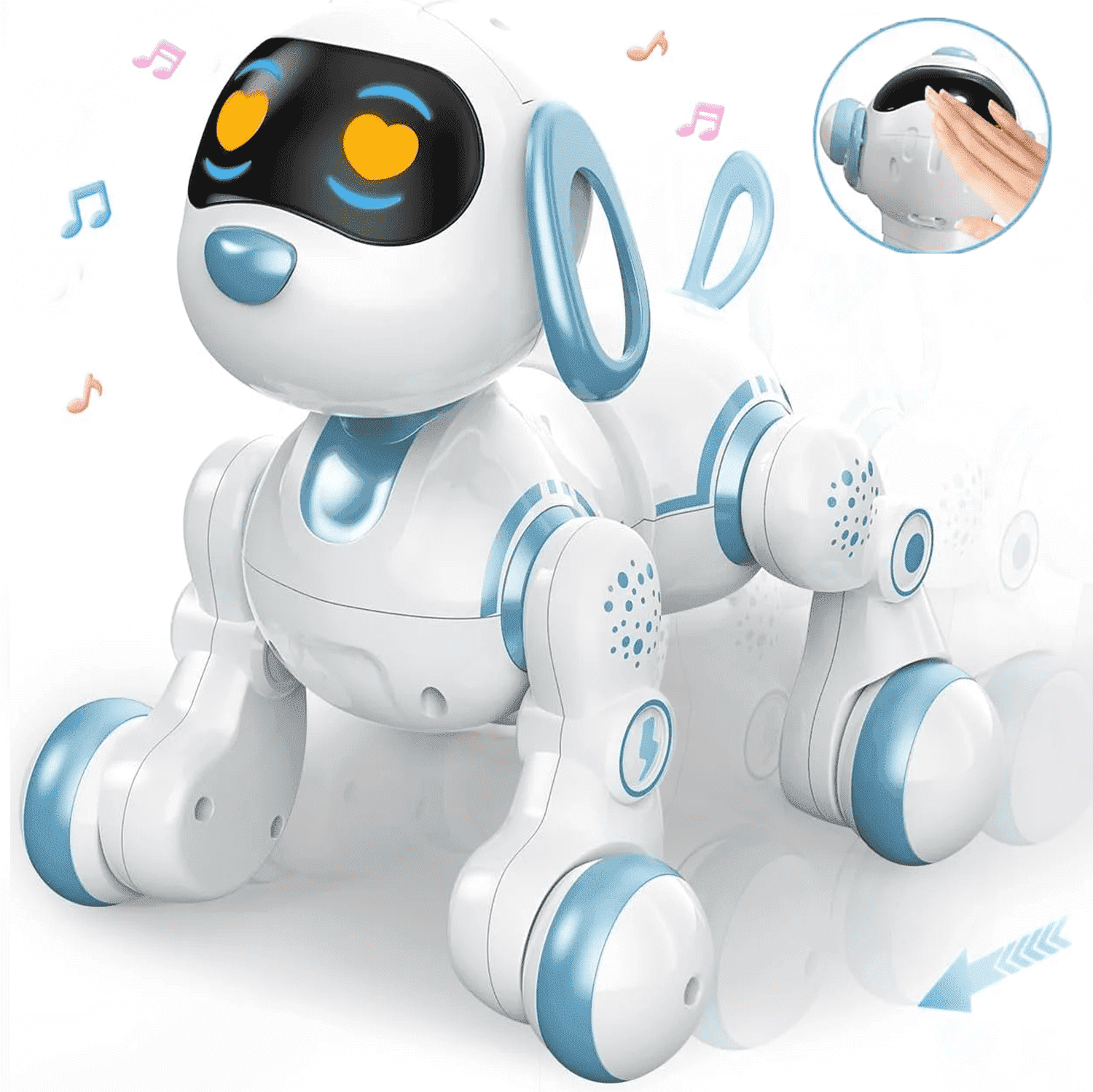 KIVDIT Robot Dog for Kids,Programmable Remote Control Robot Dog,Singing Dancing RC Robot Toys with Interactive Touch,LED Eyes,Volume Control
