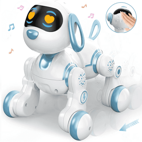 KIVDIT Robot Dog for Kids,Programmable Remote Control Robot Dog,Singing Dancing RC Robot Toys with Interactive Touch,LED Eyes,Volume Control